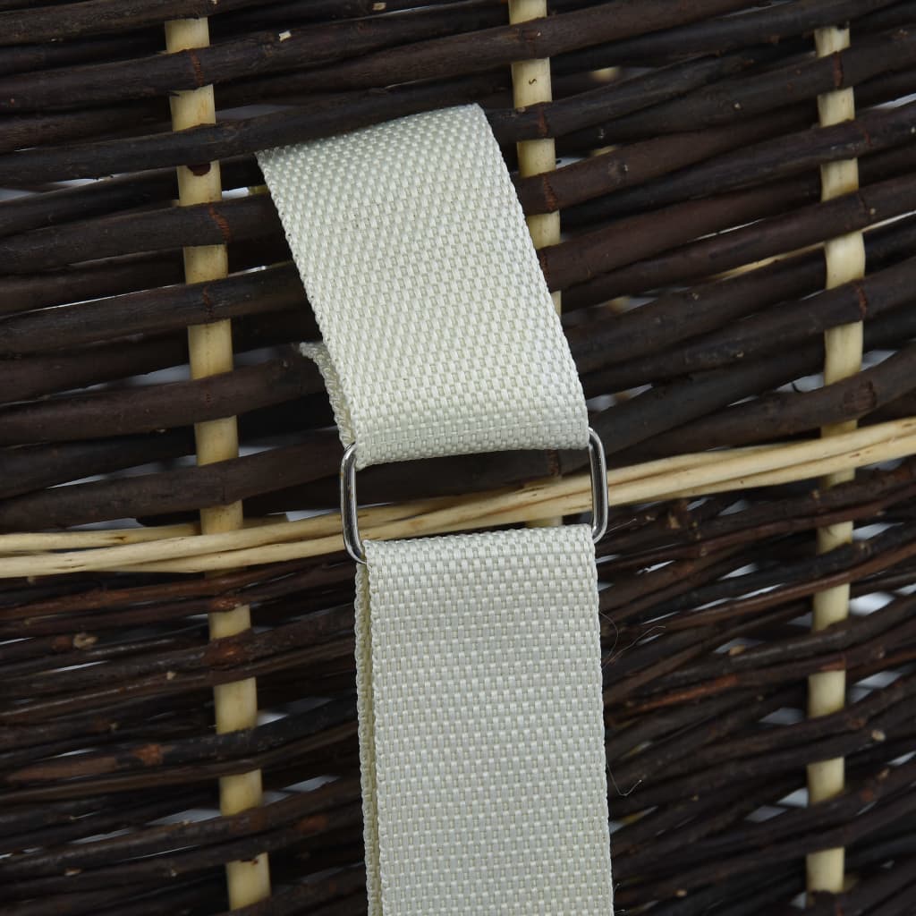 vidaXL Firewood Backpack with Carrying Belts 57x51x69 cm Natural Willow