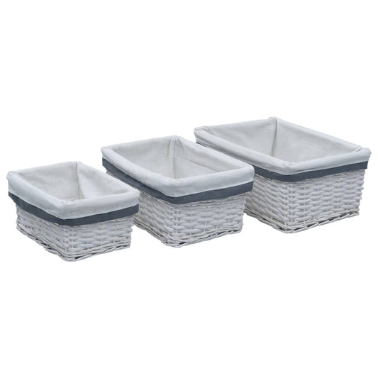 286976 vidaXL 3 Piece Nesting Basket Set White Willow