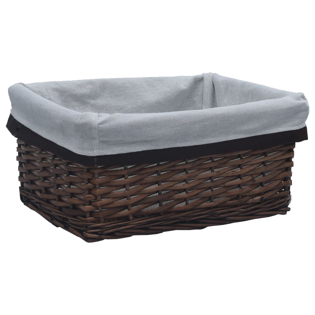 vidaXL 3 Piece Nesting Basket Set Brown Willow