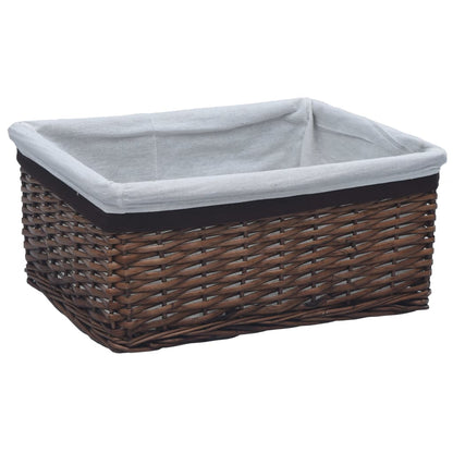 vidaXL 3 Piece Nesting Basket Set Brown Willow