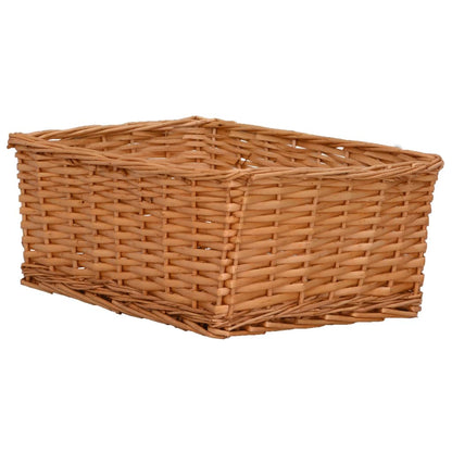 vidaXL 4 Piece Nesting Basket Set Brown Willow