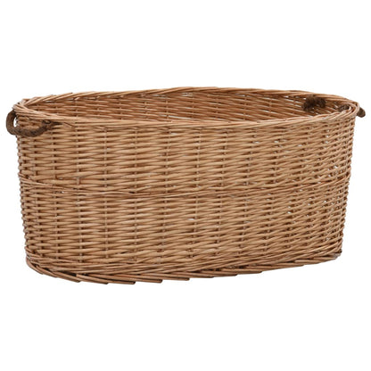 vidaXL Firewood Basket with Carrying Handles 78x54x34 cm Natural Willow
