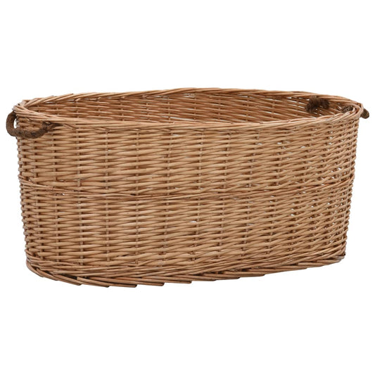 286983 vidaXL Firewood Basket with Carrying Handles 78x54x34 cm Natural Willow