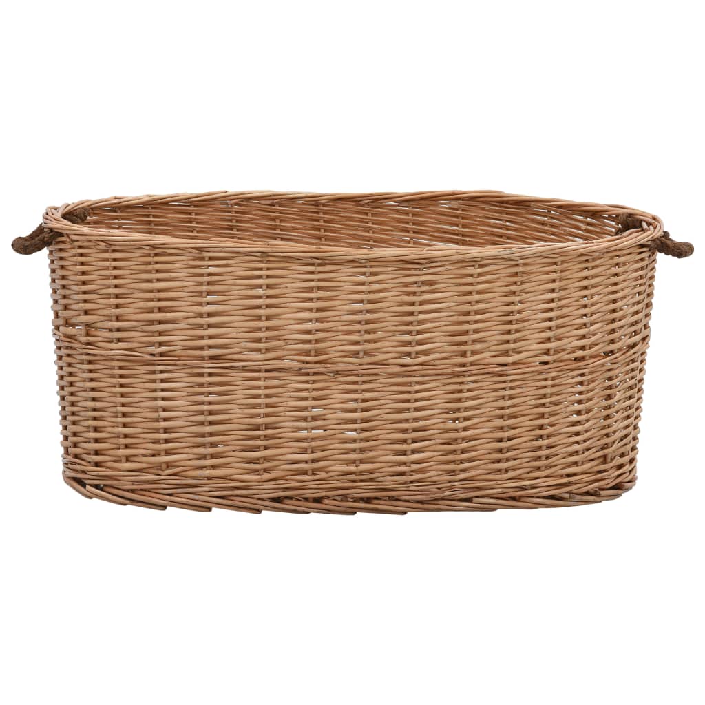 286983 vidaXL Firewood Basket with Carrying Handles 78x54x34 cm Natural Willow