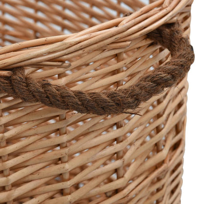 286983 vidaXL Firewood Basket with Carrying Handles 78x54x34 cm Natural Willow
