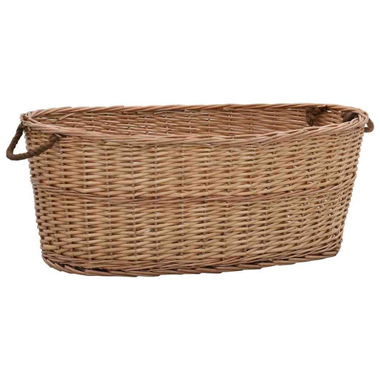 vidaXL Firewood Basket with Carrying Handles 88x57x34cm Natural Willow