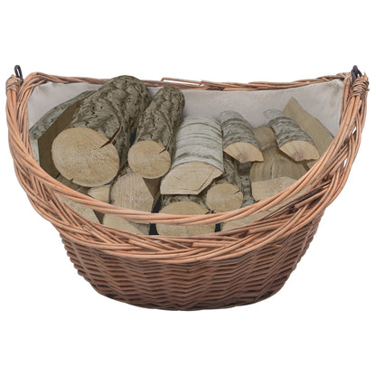 vidaXL Firewood Basket with Handle 60x44x55 cm Natural Willow