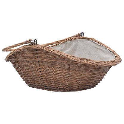 vidaXL Firewood Basket with Handle 60x44x55 cm Natural Willow
