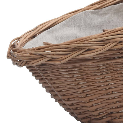 vidaXL Firewood Basket with Handle 60x44x55 cm Natural Willow