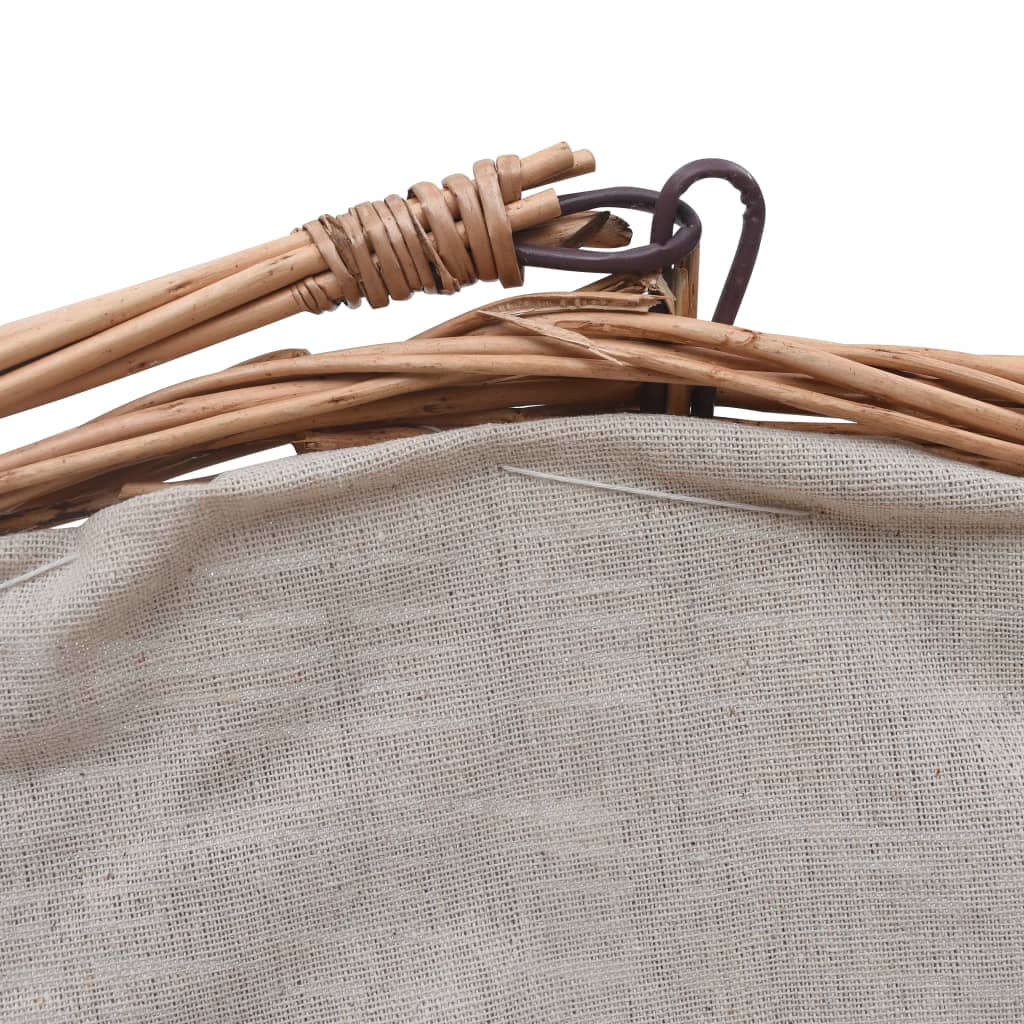 vidaXL Firewood Basket with Handle 60x44x55 cm Natural Willow