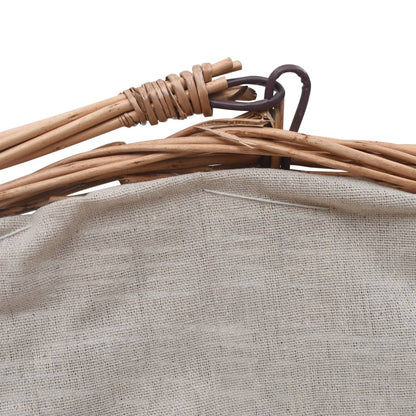 vidaXL Firewood Basket with Handle 60x44x55 cm Natural Willow