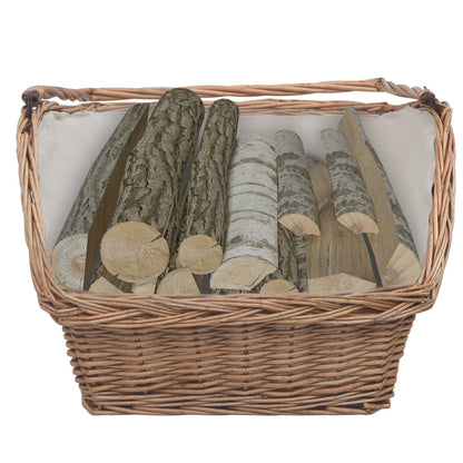 vidaXL Firewood Basket with Handle 61.5x46.5x58 cm Brown Willow