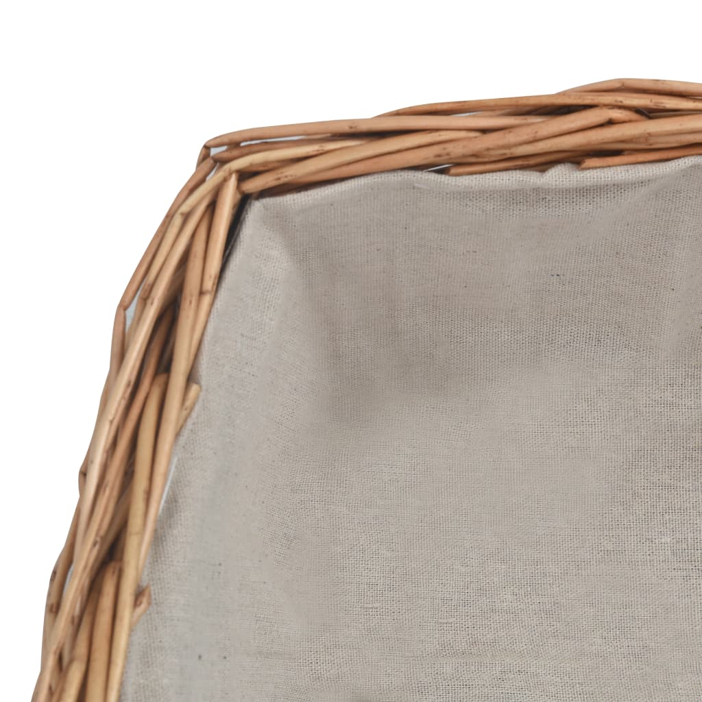 vidaXL Firewood Basket with Handle 61.5x46.5x58 cm Brown Willow