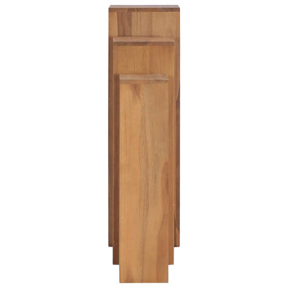 vidaXL 3 Piece Plant Stand Set Solid Teak Wood