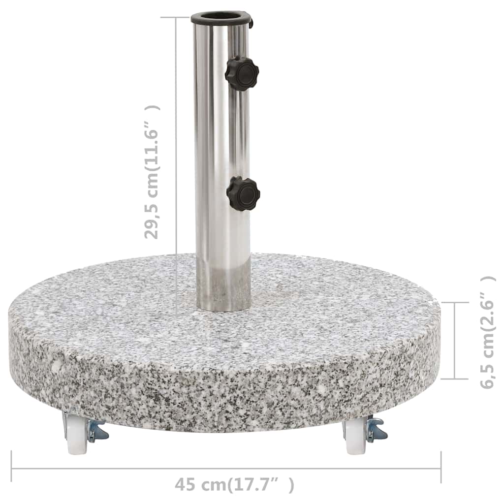 vidaXL Parasol Base Granite 30 kg Round Grey
