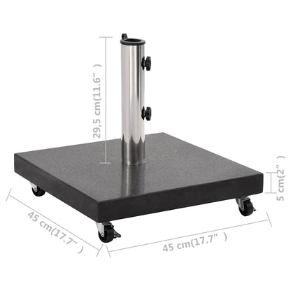 vidaXL Parasol Base | Black | Granite, Stainless Steel | Medium