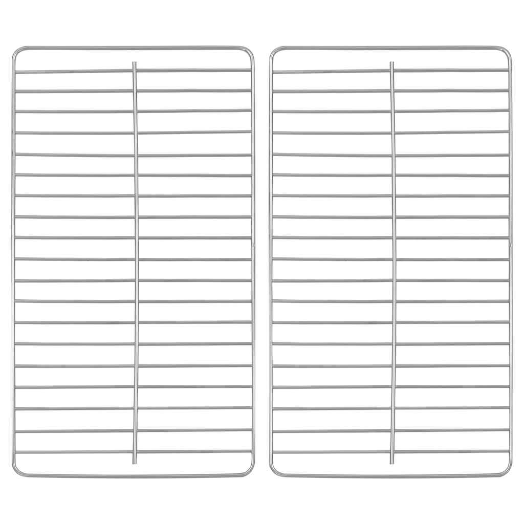 vidaXL Portable Tabletop Charcoal BBQ Grill Stainless Steel Double Grids