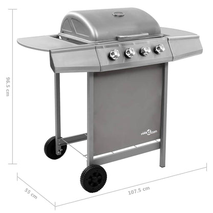 vidaXL Gas BBQ Grill with 4 Burners Silver (FR/BE/IT/UK/NL only)