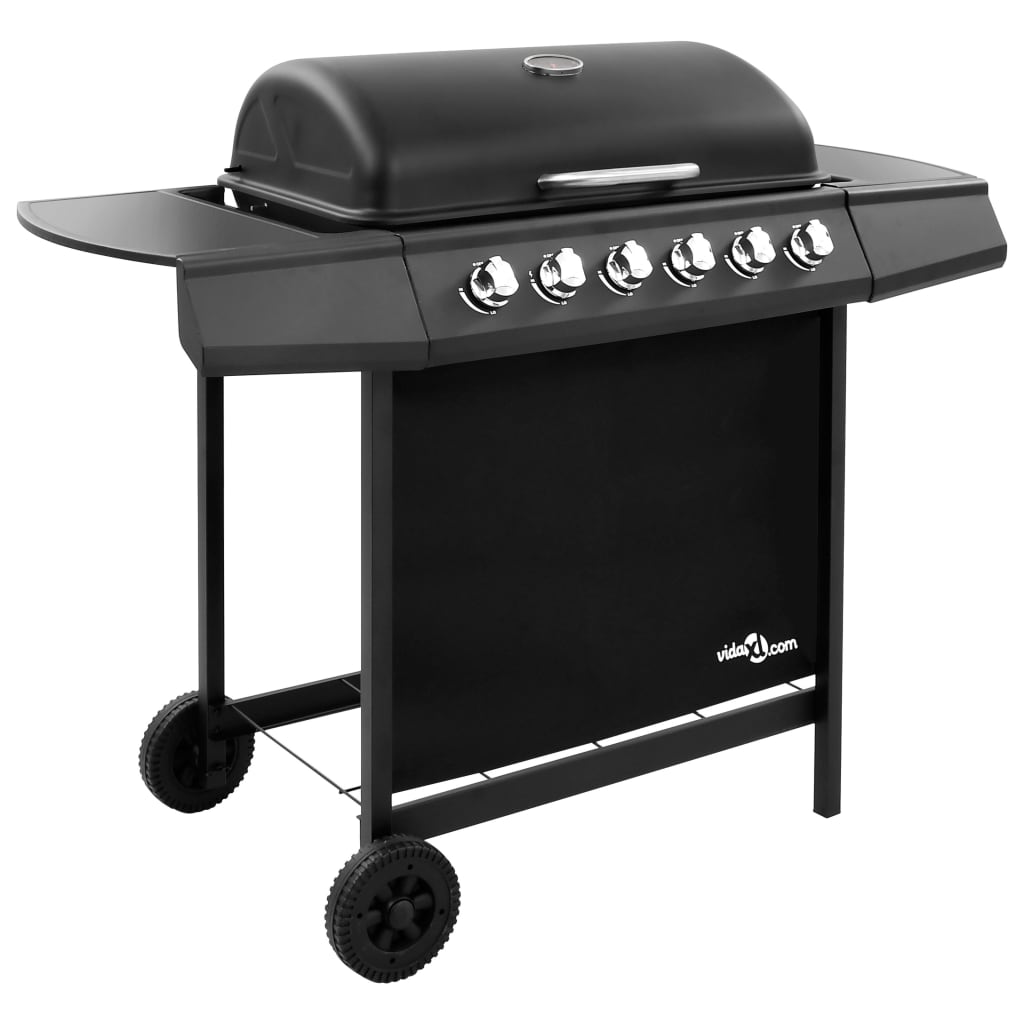 vidaXL Gas BBQ Grill with 6 Burners Black (FR/BE/IT/UK/NL only)