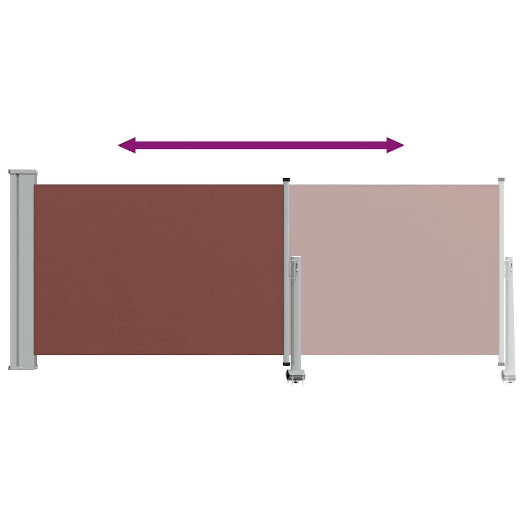 vidaXL Patio Retractable Side Awning 100x300 cm Brown
