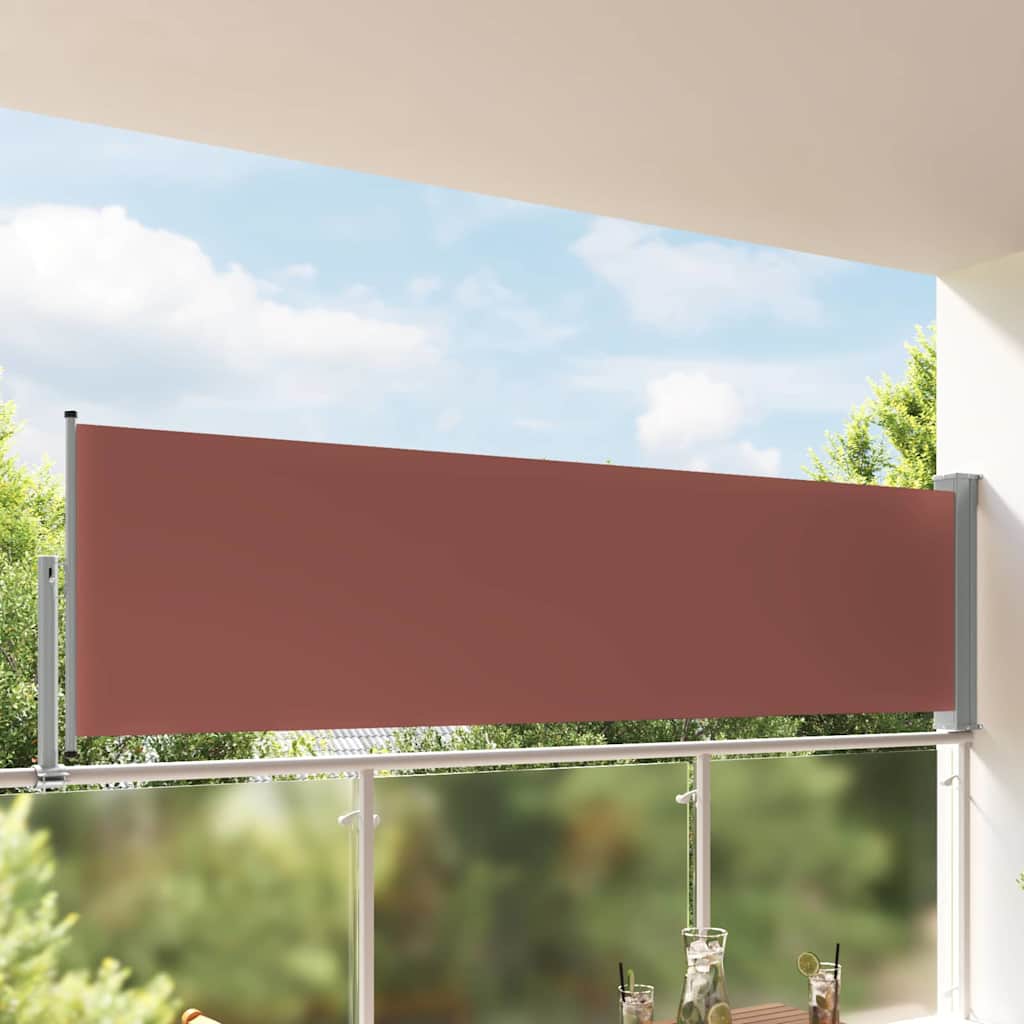 48340 vidaXL Patio Retractable Side Awning 100x300 cm Brown