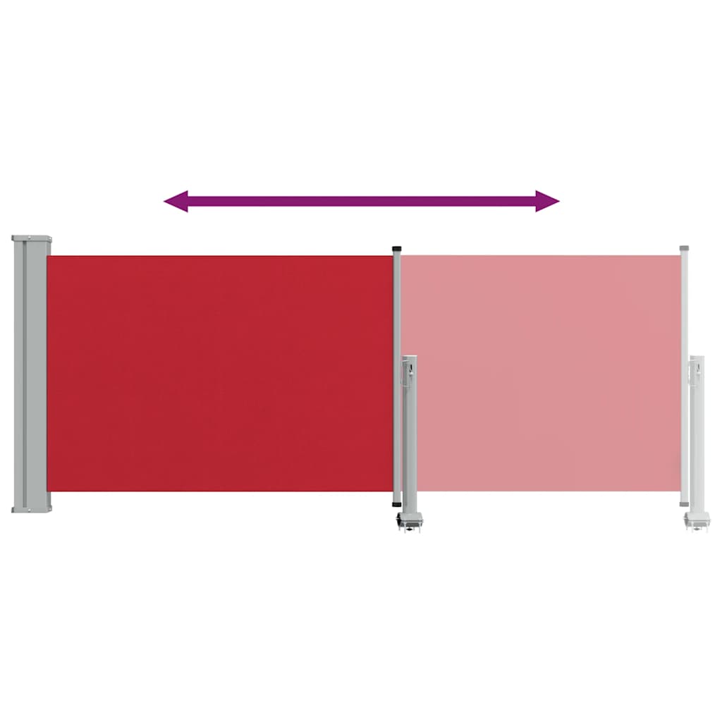 vidaXL Patio Retractable Side Awning 100x300 cm Red
