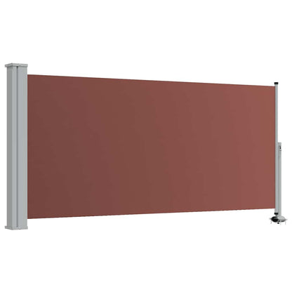 vidaXL Side Awning | Brown screen, Grey stand