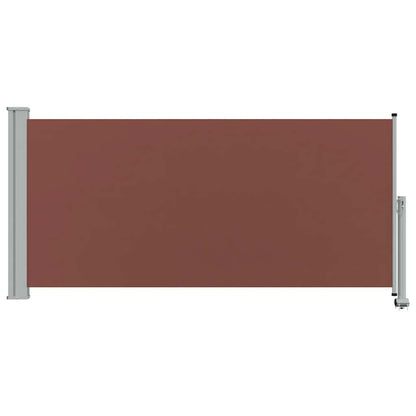 vidaXL Side Awning | Brown screen, Grey stand