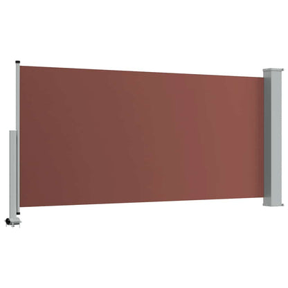 vidaXL Side Awning | Brown screen, Grey stand