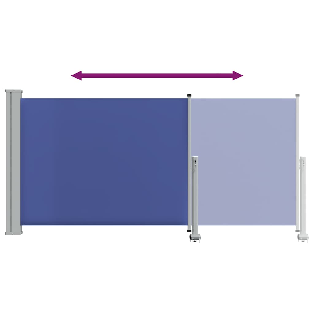 vidaXL Patio Retractable Side Awning 120x300 cm Blue