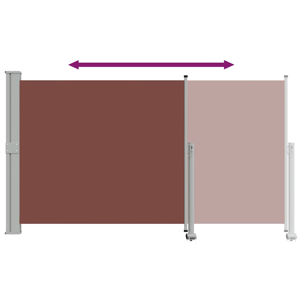 vidaXL Patio Retractable Side Awning 140 x 300 cm Brown