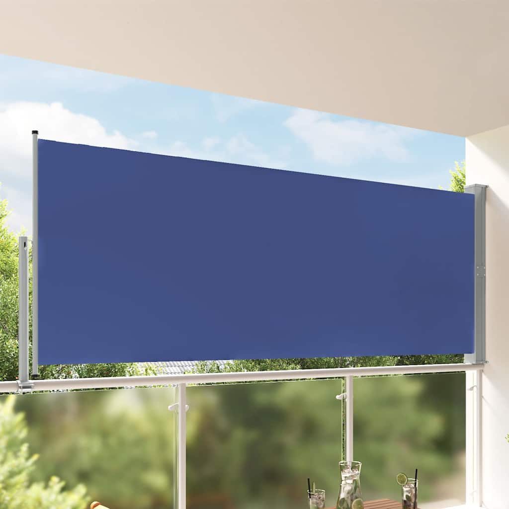 48347 vidaXL Patio Retractable Side Awning 140 x 300 cm Blue
