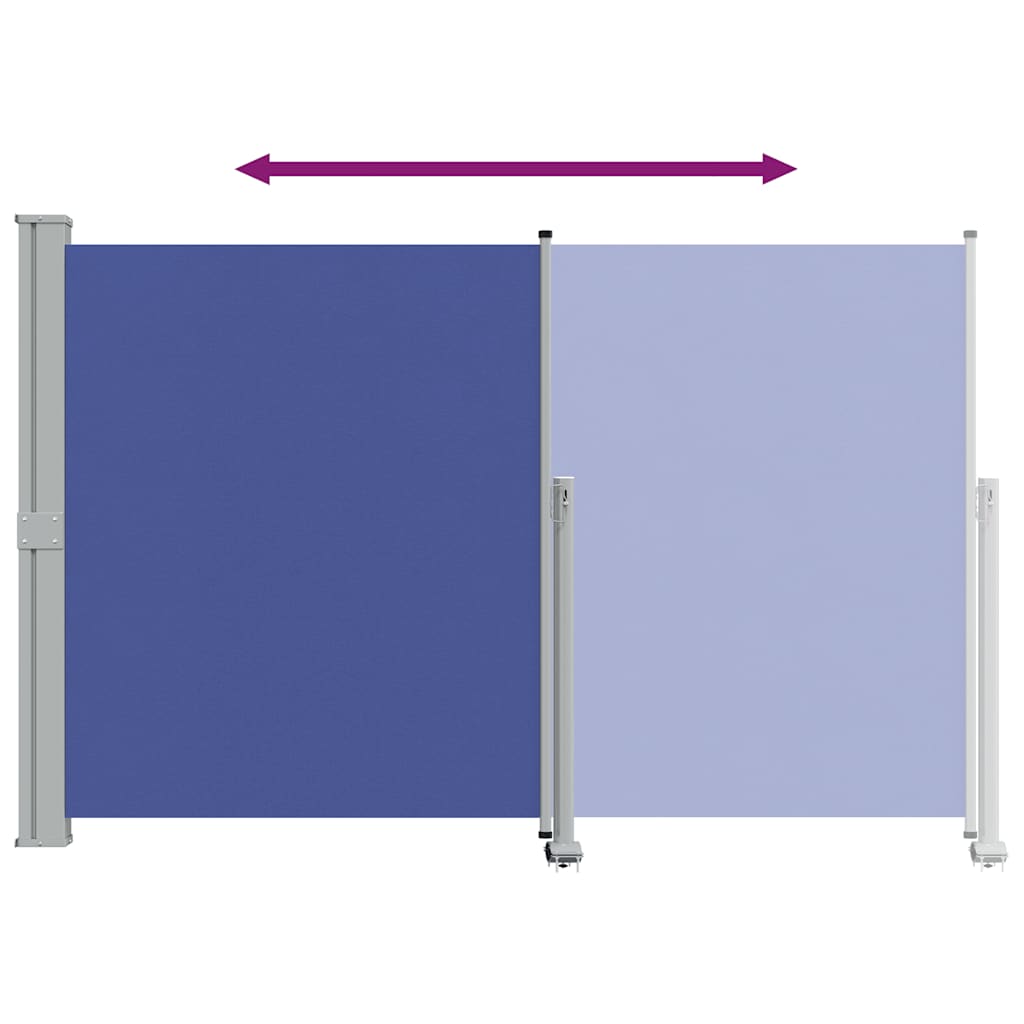 vidaXL Patio Retractable Side Awning 160x300 cm Blue