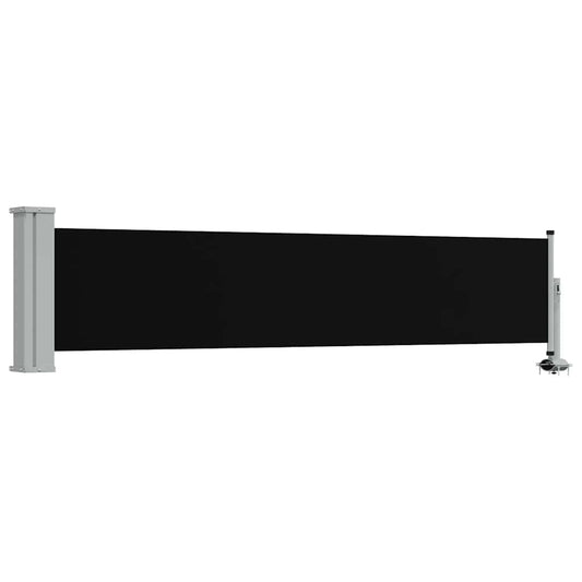 48352 vidaXL Patio Retractable Side Awning 60x300 cm Black