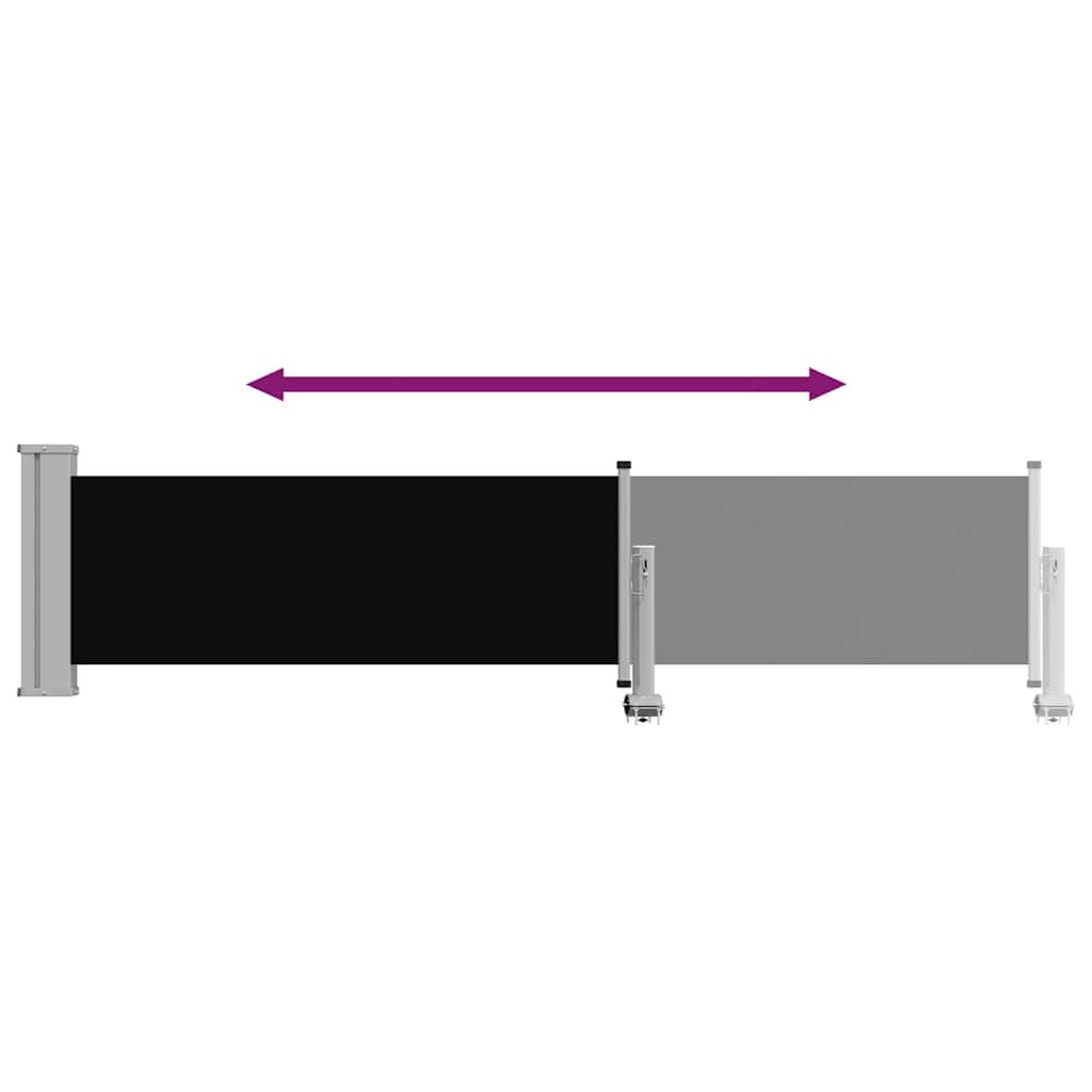 vidaXL Patio Retractable Side Awning 60x300 cm Black