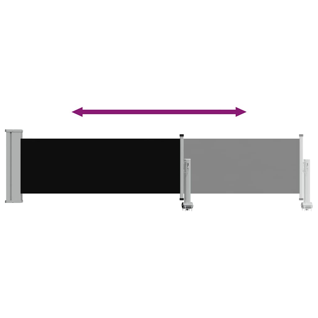 vidaXL Patio Retractable Side Awning 60x300 cm Black