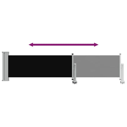 vidaXL Patio Retractable Side Awning 60x300 cm Black