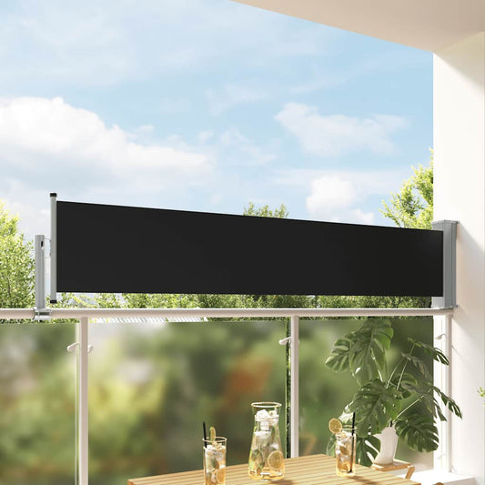 48352 vidaXL Patio Retractable Side Awning 60x300 cm Black