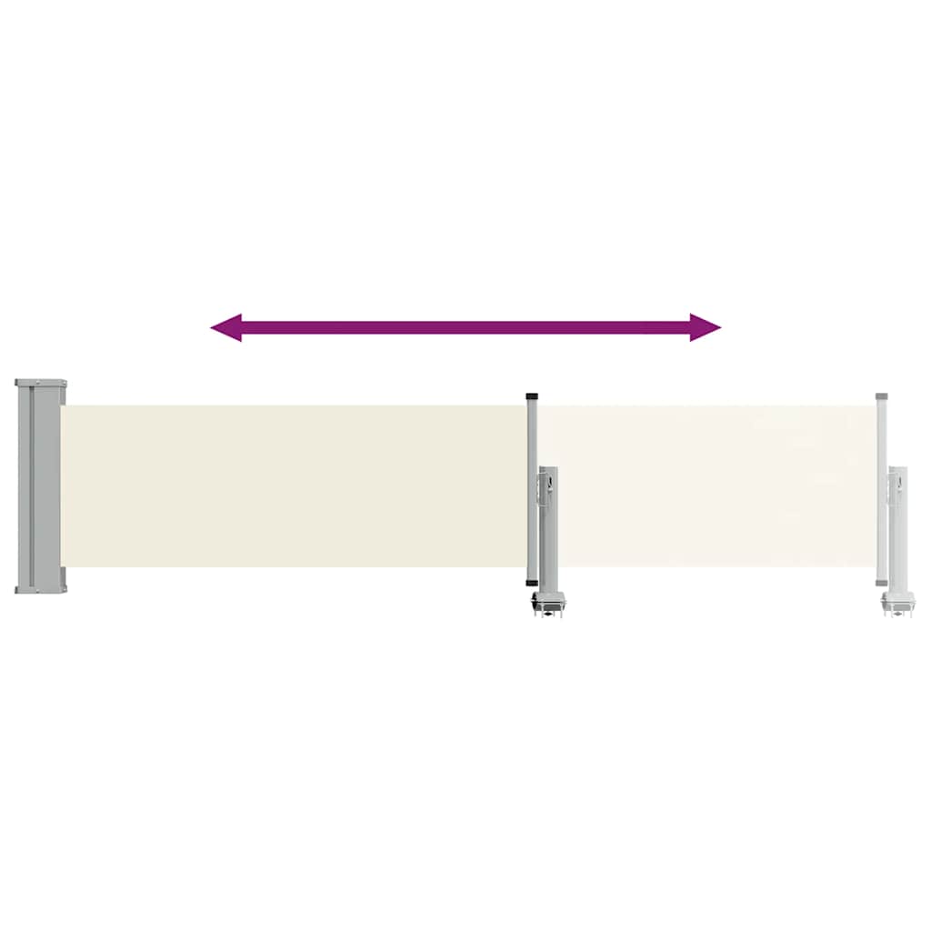 vidaXL Patio Retractable Side Awning 60x300 cm Cream