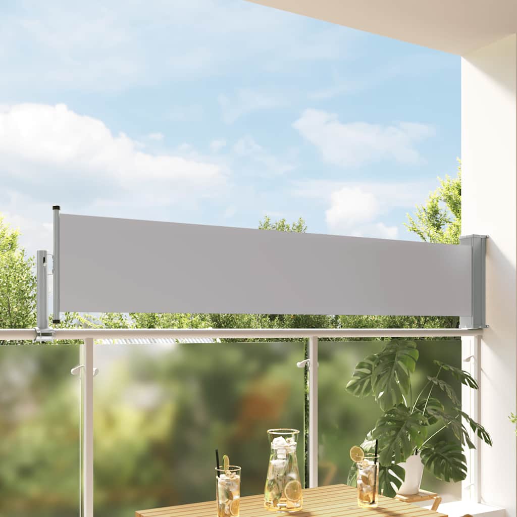 vidaXL Patio Retractable Side Awning 60x300 cm Grey