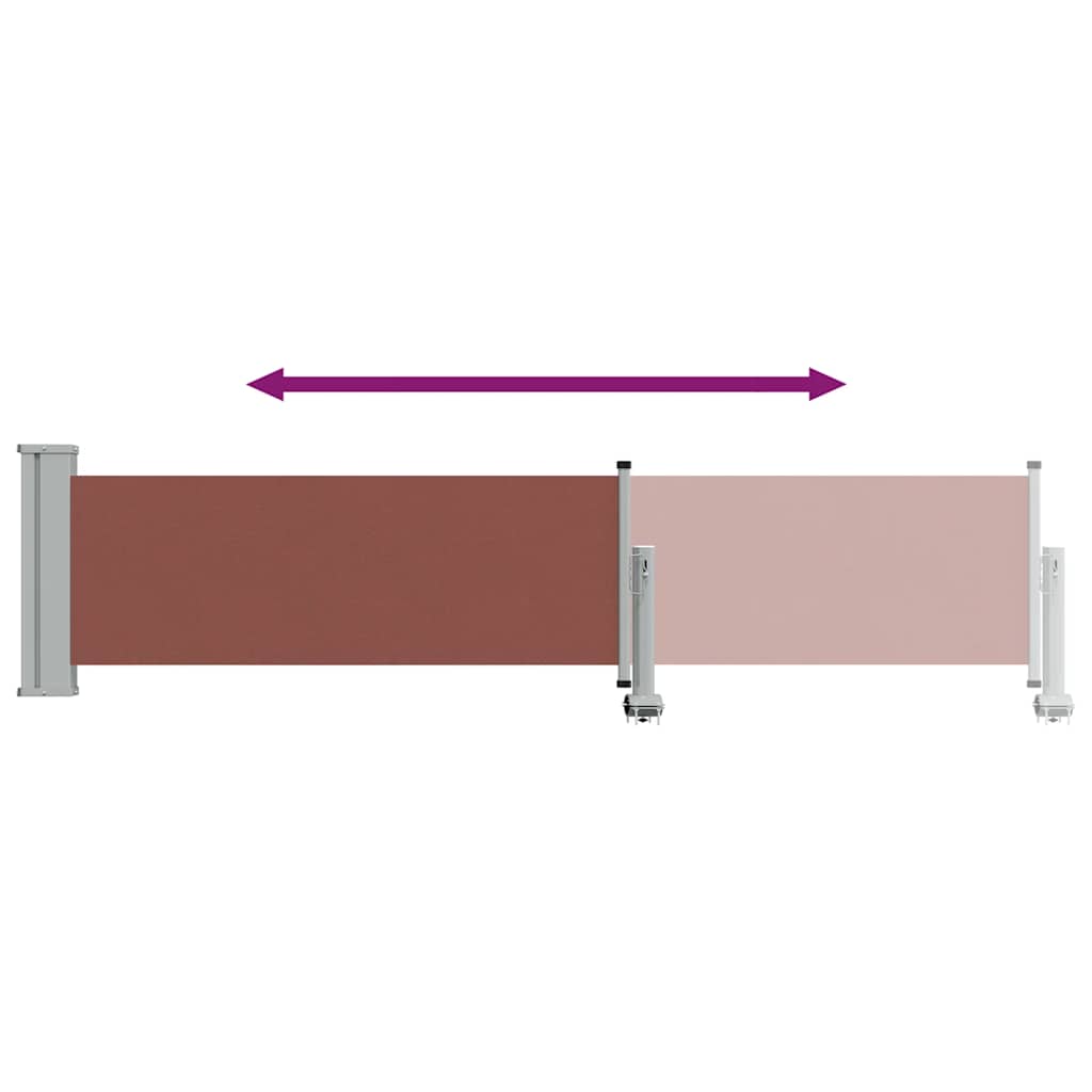 vidaXL Patio Retractable Side Awning 60x300 cm Brown