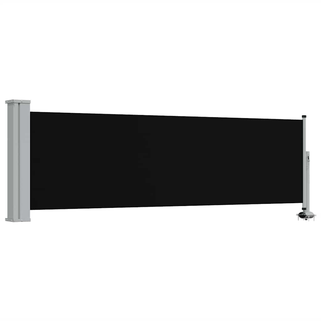 vidaXL Patio Retractable Side Awning 80x300 cm Black