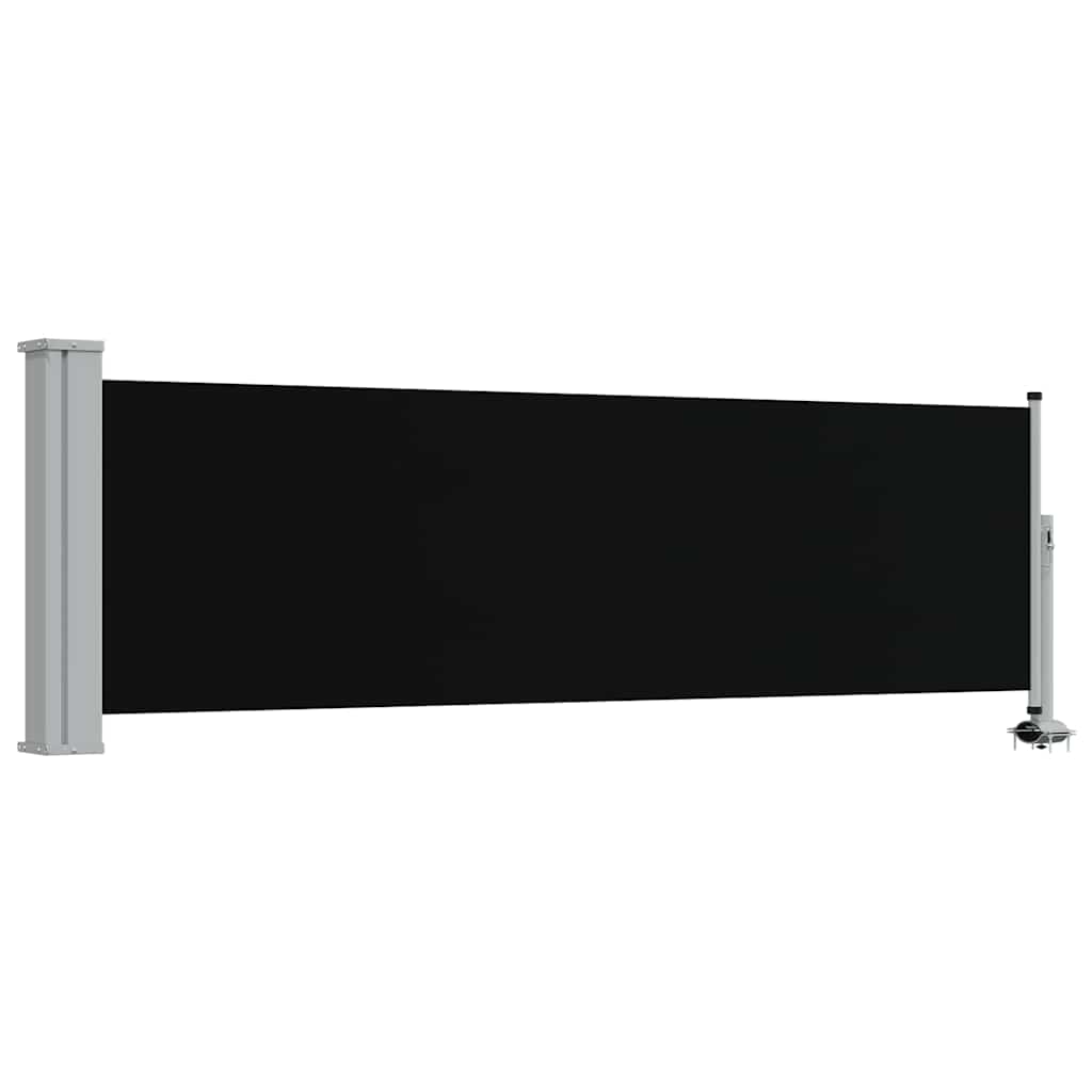 vidaXL Patio Retractable Side Awning 80x300 cm Black
