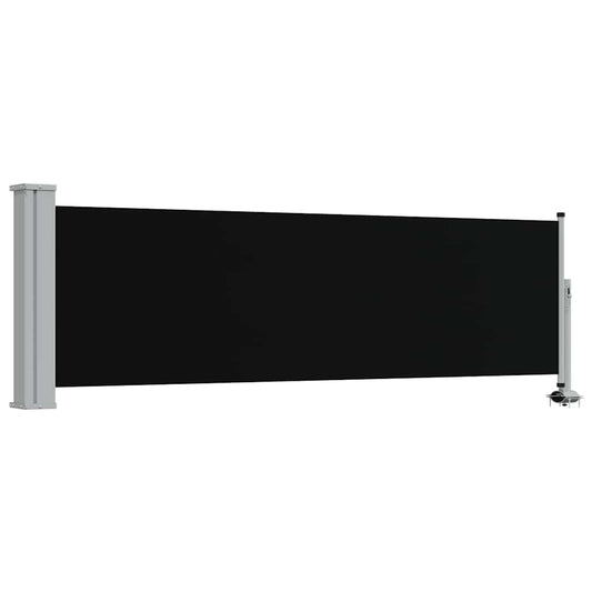 vidaXL Patio Retractable Side Awning 80x300 cm Black