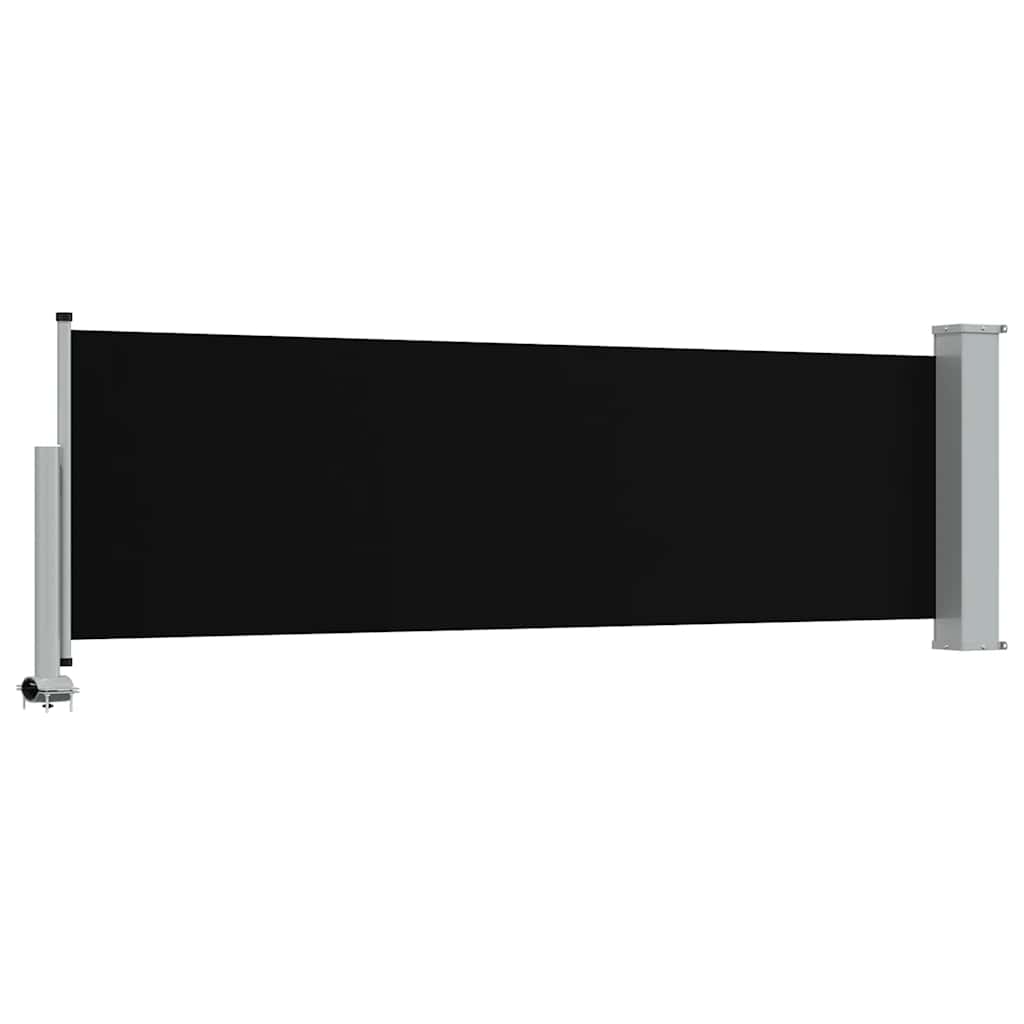 vidaXL Patio Retractable Side Awning 80x300 cm Black