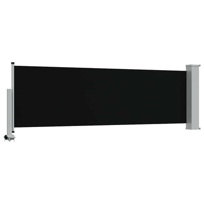 vidaXL Patio Retractable Side Awning 80x300 cm Black