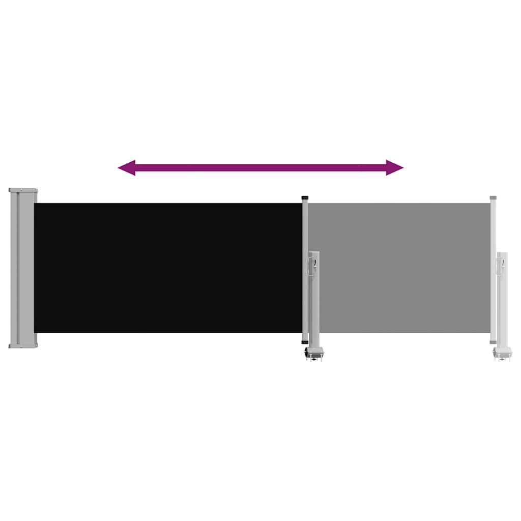vidaXL Patio Retractable Side Awning 80x300 cm Black
