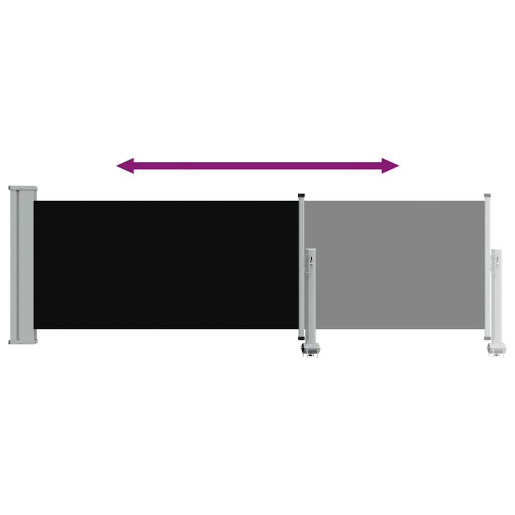 vidaXL Patio Retractable Side Awning 80x300 cm Black