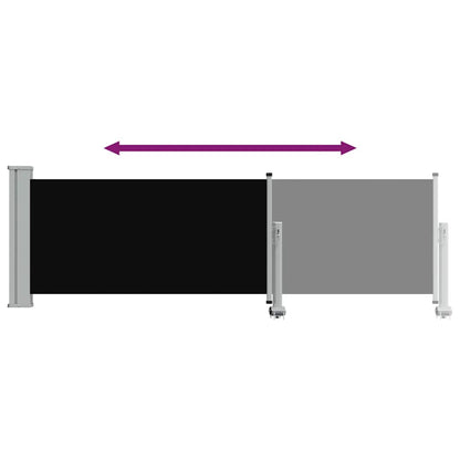 vidaXL Patio Retractable Side Awning 80x300 cm Black