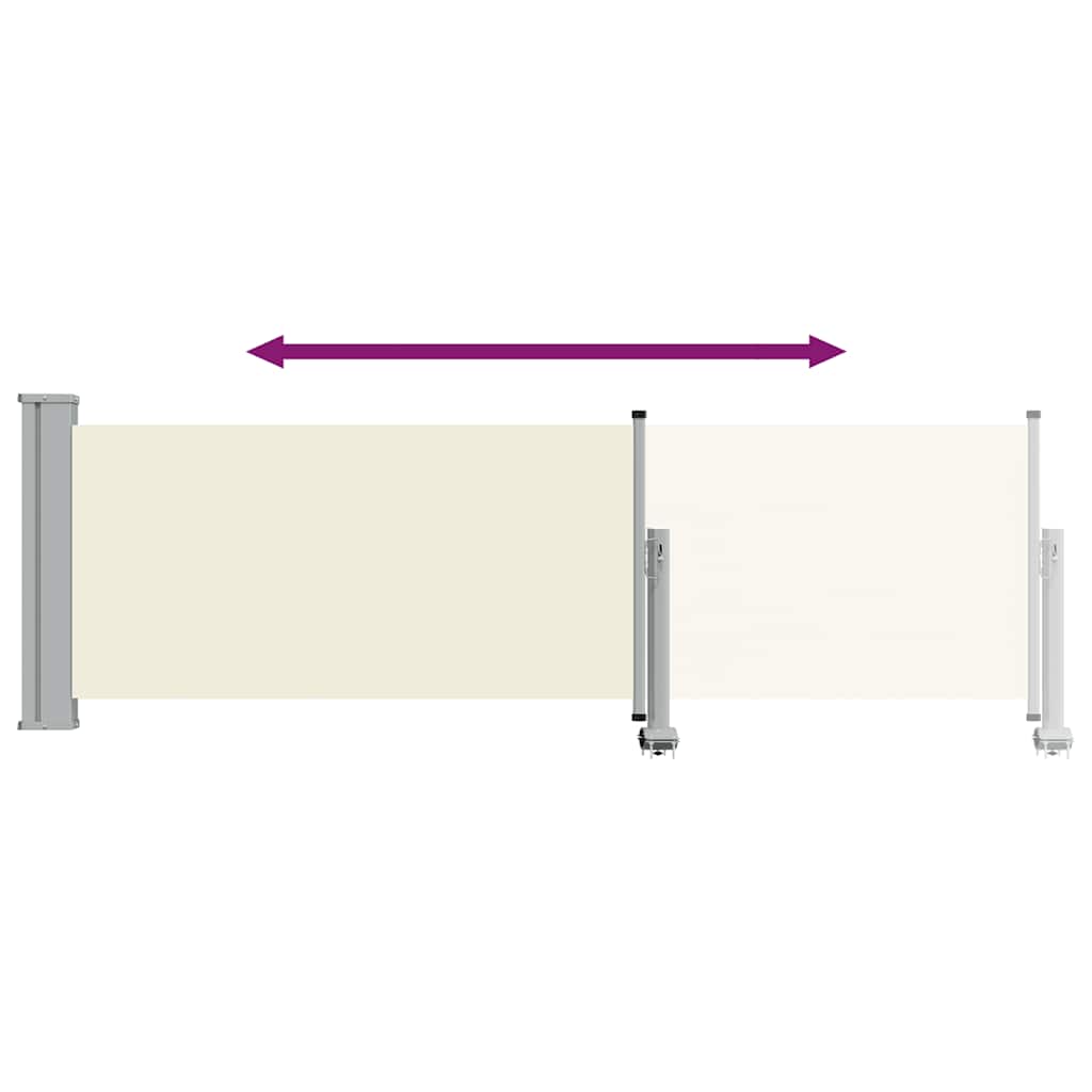 vidaXL Patio Retractable Side Awning 80x300 cm Cream